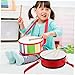 JOINPAYA 1 Set Red Handheld Snare Drum with Strap Musical Instrument for Preschool Music Education and Performances Enhances Sound Quality and Encourages Teamwork