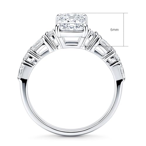 BERRICLE Sterling Silver Solitaire Art Deco Engagement Rings for Women, 1.7 Carat Step Emerald Cut Cubic Zirconia CZ Ring4
