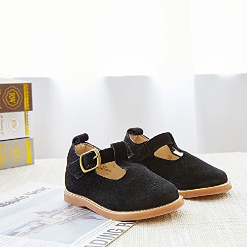 Image of Kiderence Toddler Girl Mary Jane School Uniform Dress Shoes Oxford Flats | Wide Toe Box Great Comfort for Student Shoe and Flower Girl Shoe for Wedding, Parties, Church