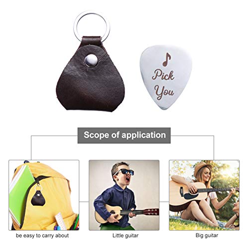 ARTIBETTER Palhetas para Guitarra Com Estojo de Couro para Guitarra Palheta Porta-Estojo para Guitar