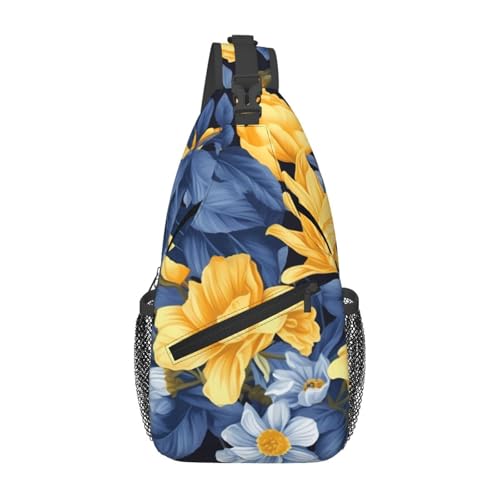 Bolso Cruzado Floral Negro para Hombre y Mujer