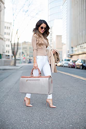 Womens Convertible Garment Bags for Travel, Modoker Carry On Garment Bag - 2 in 1 Hanging Suitcase Suit Luggage Bag, Grey