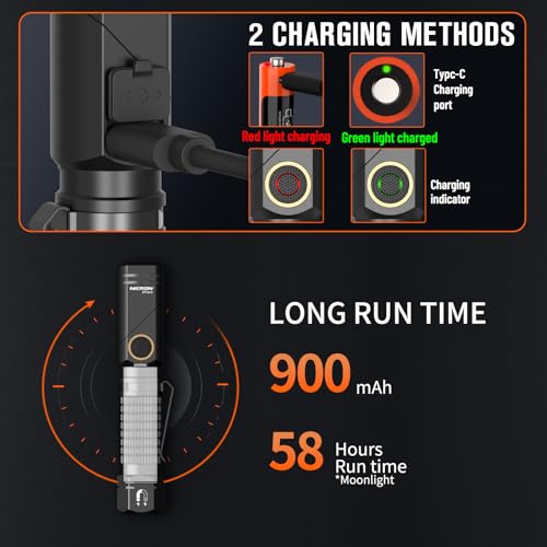 NICRON Rechargeable Flashlights Right Angle 90 Degree B74pro,1000 High Lumens Magnetic for Handfree,IP65 Waterproof Compatiable with AA Battery for Hiking Outdoor Camping Work Emergency. by NICRON - Image 3