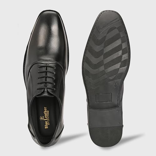 Image of Blue Leather by Centrino Genuine Leather Slip-On Men's Formal Shoe |Stylish with Soft Cushioned Insole |Trendy Non Lace-Up Design |Durable Leather with Anti-Skid Sole | Perfect for Formal Wear (4017)
