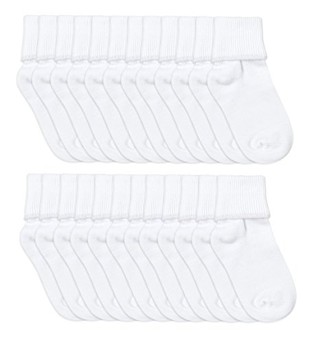 Jefferies Socks Girls Boys School Uniform Turn Cuff Cotton Socks 24 Pair Pack