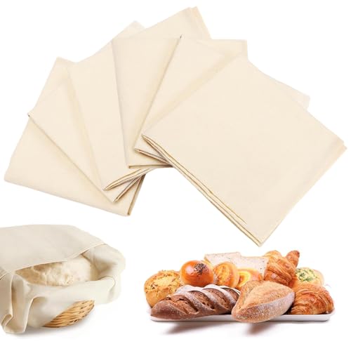 GUOYOU Lot de 6 Tapis de Panier à Pain en Coton 48×36 cm