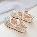 Ctreela Girls Chic Rivet Flat Shoes Dress Shoes Ballet Flats Slip-on Fashion Girl Shoe for Wedding School Party Birthday Beige