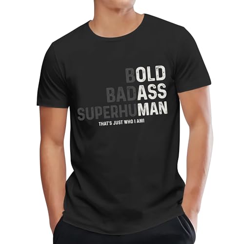 Dad Shirts - Bold Superhuman Shirt - Fathers Day Tshirt for Men - Best Dads Shirts - Gift for Dad from Daughter Son (Black M)