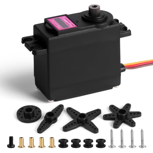 ✅Compatibilità: versione aggiornata del servomotore, con PCB e circuito di controllo riprogettati, che diventano più precisi e veloci. Il servo motore digitale è compatibile con la maggior parte dei connettori per ricevitori standard e funziona con Futaba, Hitec, Sanwa, GWS e altri.