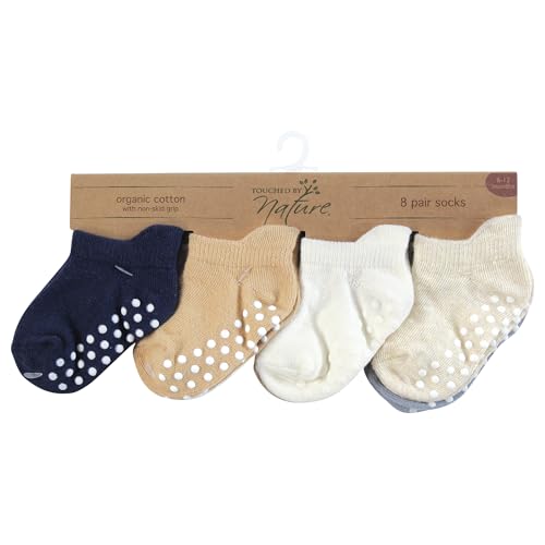 Touched by Nature Girls Unisex Baby Organic Cotton Socks with Non-Skid Gripper for Fall Resistance2