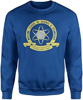 Midtown School Of Science Crest Sweatshirt - Men's Spider Movie Merch Jumper Gift Superhero Present Friends Family Birthday Web Christmas Children Adults Logo Emblem (Royal Blue Prime, 2XL)