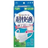 超快適マスク 風邪・花粉用 プリーツタイプ 不織布マスク 日本製 やや大きめサイズ 30枚入 〔PM2.5対応 ノーズフィットつき〕(ウイルス飛沫カットフィルタ)〔JIS規格適合審査済み〕〔全国マスク工業会 会員マーク表示〕ユニチャーム