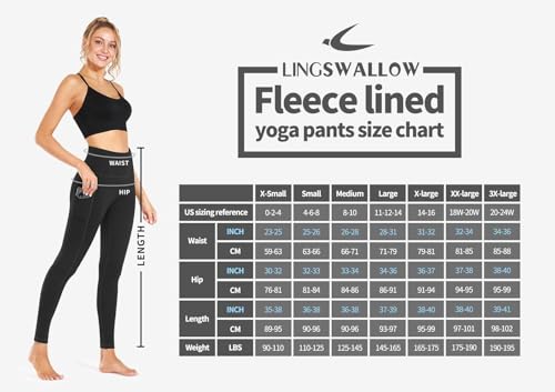 Lingswallow High Waist Yoga Pants - Yoga Pants with Pockets Tummy Control, 4 Ways Stretch Workout Running Yoga Leggings