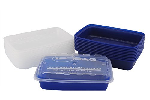 ISO Meal Prep Containers with Lids Certified BPA-Free Stackable Reusable Microwave/Dishwasher/Freezer Safe 16 oz, 10 Count, NAVY BLUE