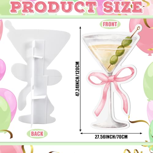 Image of Colingmill 4ft a Tini Bit Older Birthday Decorations Pink Martini Party Backdrop Birthday Party Cardboard Cutouts Decor for Women Bar Wedding Bridal Shower Supplies