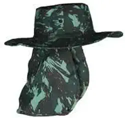 Chapéu Pescador com Protetor de Nuca, Camuflado Verde, Proteção Solar