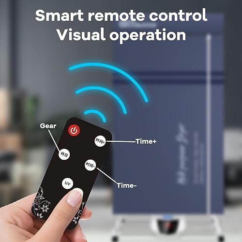 droger, intelligente bescherming tegen oververhitting tegen constante temperatuur, luchtdroger kleding, opvouwbaar aanraakscherm, verwarmde kledingdroger met hoes, regenachtig weer, blauw - Image 4