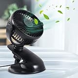 Clip sur le ventilateur 3 vitesses petit ventilateur avec clip sur le ventilateur de bureau fonctionnement ultra silencieux for bureau chambre voiture un bouton for contrôler la direction du vent un b