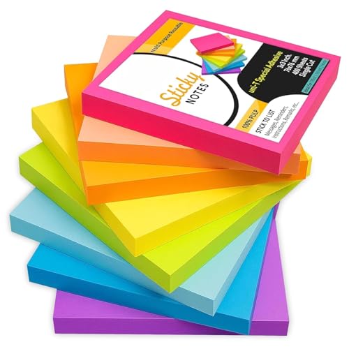 Image of Sticky Notes, 100 Sheets, Strong Adhesive, Self-Stick, Multicolour, Morandi Colors, for Notes, Organisation, and Reminders