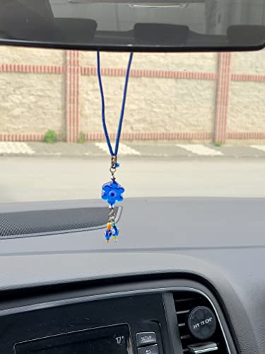 Erbulus Turkish Floral Blue Evil Eye Car Hanging Ornament In A Box - Evil Eye Car Accessories - Evil Eye Car Charm Gift For Women Or Men #TOP5