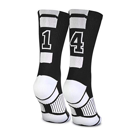 ChalkTalkSPORTS Custom Team Socks | Choose Your Number | Youth & Adult Performance Socks - Black