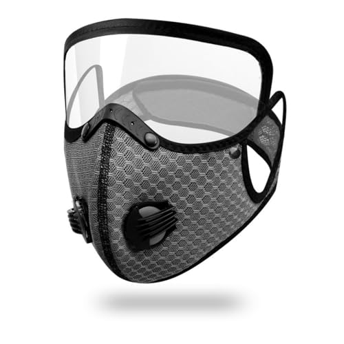 Mirweon Cara de ciclismo con filtro de carbón activo, a prueba de polvo, lavable, para entrenamiento al aire libre, cara deportiva