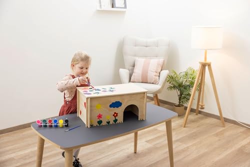 Kerbl Pet Nagerhaus zum Bemalen, Zum Bemalen, Abnehmbares Flachdach, Einfache Montage, Unbedenkliche Wasserfarbe, Für Kaninchen und Nagetiere