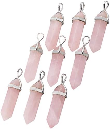 Nupuyai Protection Crystal Point Pendant Necklace for Women Men, Hexagonal Energy Healing Stone Pendant with Chain