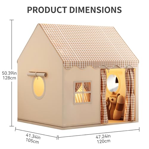 Tente de jeu pour enfants maisonnette grise robuste - 3
