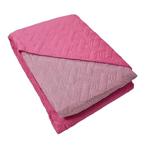 GX GARGIX Trapuntino Copriletto Trapuntato Primaverile Bicolore Double Face Leggero (TTDP-3/Fuxia, UNA PIAZZA E MEZZA)