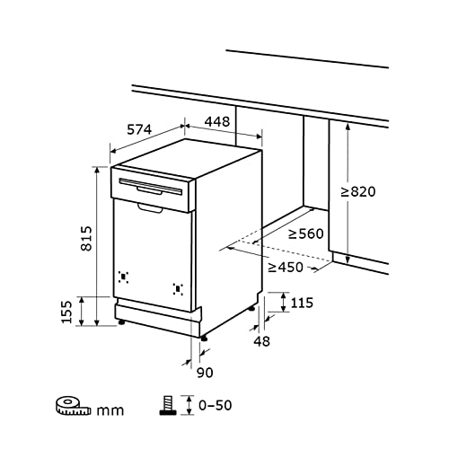 Exquisit Einbaugeschirrspüler EGSP1009-EB-030E inox | Teilintegrierter Geschirrspüler 45 cm | LED | 9 Maßgedecke | Spülmaschine 45 cm teilintegriert
