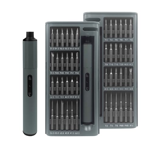 Destornillador eléctrico 50 en 1, 44 g, diseño portátil, velocidad de 110 rpm, para proyectos de bricolaje, trabajos de reparación detallados, destornillador eléctrico recargable