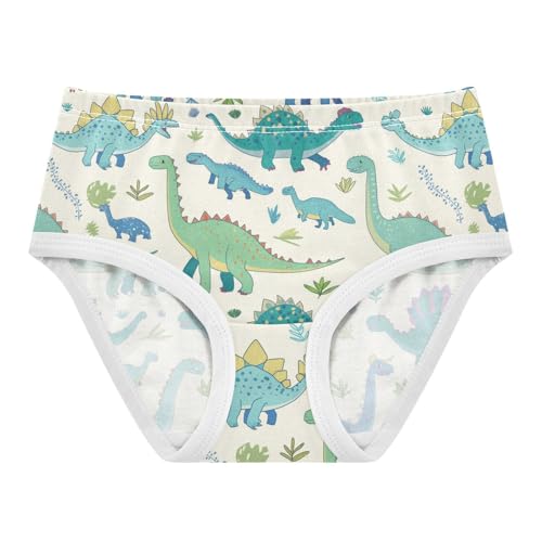 Wusikd Dinosaurs Girls' Underwear Cotton Turquoise Girls Briefs Soft Toddler Underwear 2T