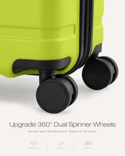 Image of Coolife Luggage Set, Lightweight Durable Hardshell, 3 piece, Green new | Upgraded Polycarbonate Shell Suitcase,360 Spinner Double Wheels,Expandable(20''only),Tsa Lock,Aluminum Handle,Nested Design