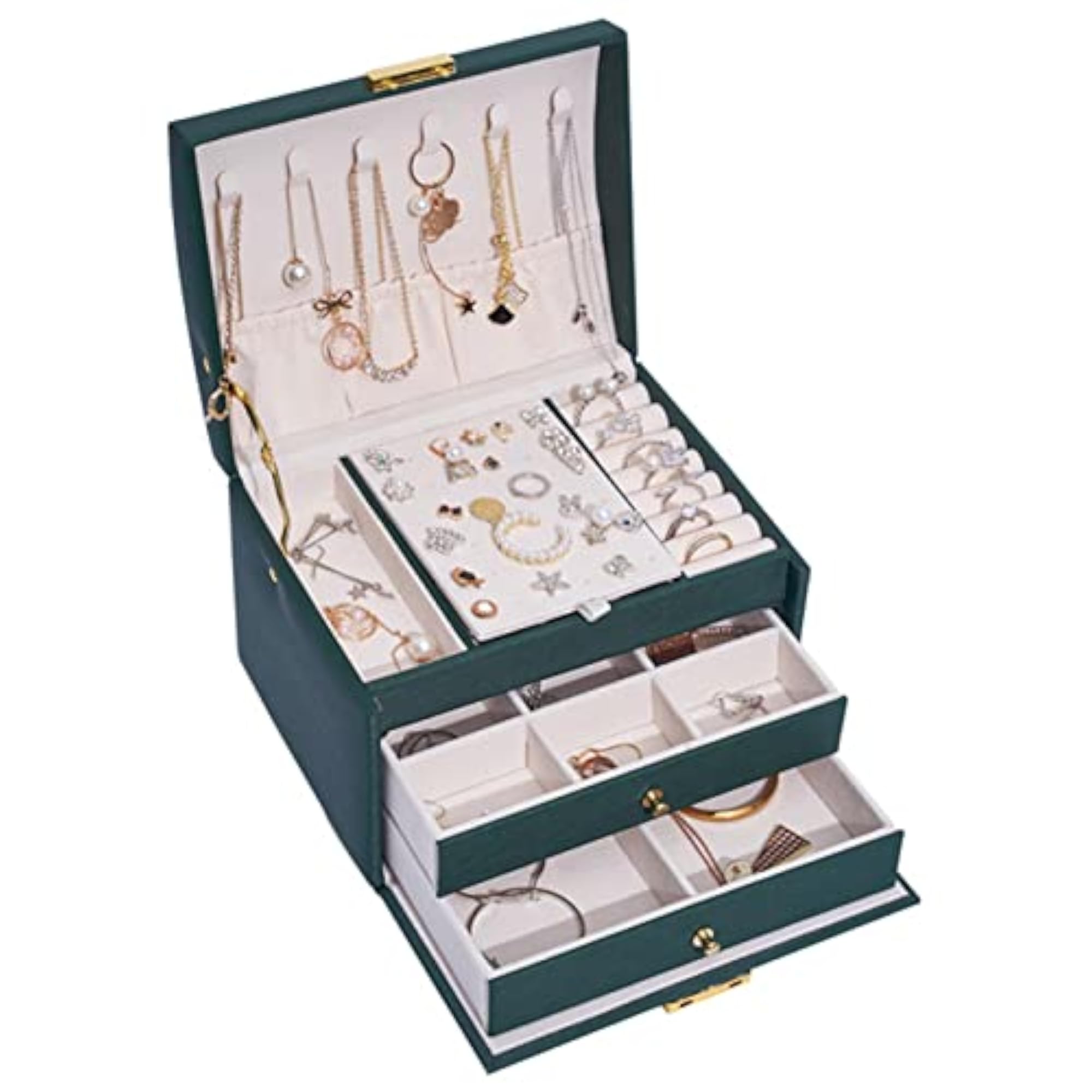 3-Drawer Jewellery Storage Box for Earrings and Rings
