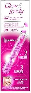 Glow & Lovely Advanced Multivitamin Brightening Face Moisturizer Cream, 25 Gram, for Glowing Skin, with Vitamin E, C & Niacinamide, SPF 15, Dermatologically Tested