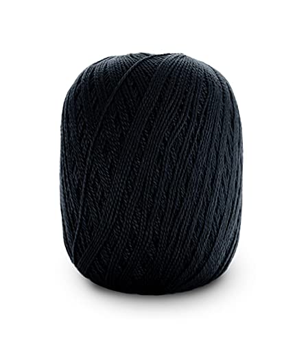 Image of CIRCULO Anne Yarn for Crocheting & Knitting, 100% Mercerized Brazilian Virgin Cotton, Soft Fingering Weight, 547 Yds, 5.19 Oz - Color 8990 Black