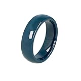 Fengw 6MM Bague Alliance Homme Femme en Céramique Bleu Marine Bague de Mariage Polie Bijou Taille 67
