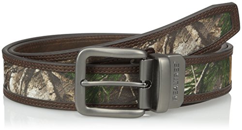 Realtree Men s Reversible Belt with Camo Inlay, Camo Brown, 38 40