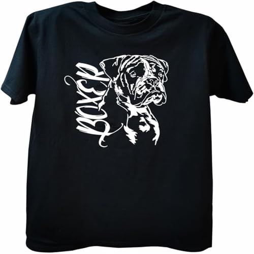 Funny Boxer Dog T Shirts Graphic Cotton Streetwear Short Sleeve O-Neck Harajuku Hip Hop Pet Dad Animal Mens Clothing Black L