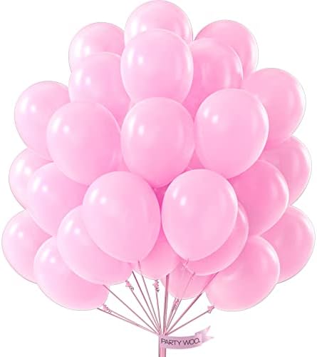 PartyWoo Hot Pink Balloons, 50 pcs 12 inch Latex Balloons, Party Balloons for Pink Party Decorations, Pink Birthday Decorations, Wedding Decorations, Bridal Shower, Flamingo Party Decorations
