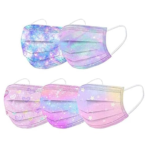 Lulupi 50 Stück Kinder Mundschutz Einweg 3D Druck Mund und Nasenschutz Halstuch Masken Cartoon Motiv 3-lagig Einmal MNS Mund-Tuch Staubdicht Atmungsaktiv Tücher Bandana Schals für Jungen Mädchen Cover