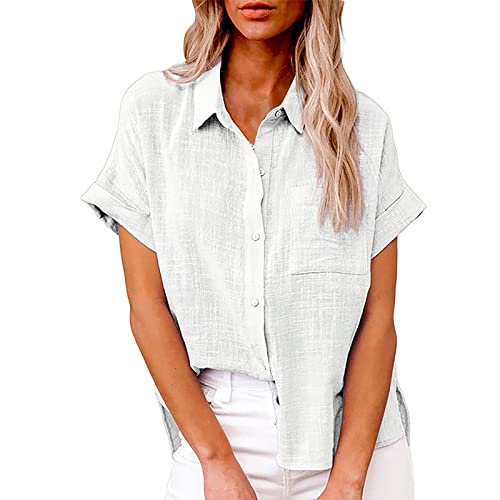 Camisas de maternidad de Acción de Gracias para mujer, camisa de manga larga con botones para mujer, blanco, S