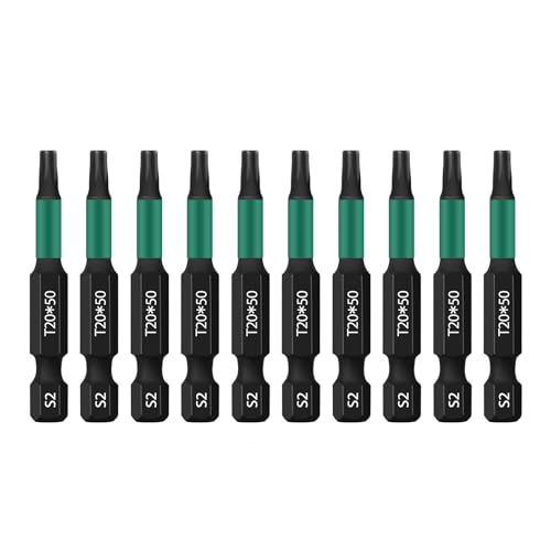 UBESTHS Torx Bit T20 Schraubendreher Bits Set 10 Stück 1/4 Sechskantschaft 50mm Länge mit Box