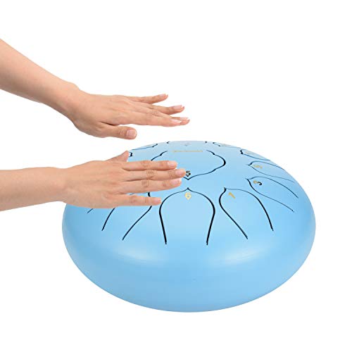 12 Inch 13 Note Steel Tongue Drum Percussion Instrument Lotus Hand Pan Drum with Drum Mallets Carry Bag - Thumbnail 5