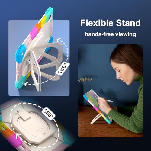 Protection iPad Air 13 M4 M3 M2 antichoc avec sangle et support rotatif