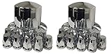 ONE Set of 2pcs Truck Rear Wheel Chrome ABS Axle HubCap Covers with 33mm Nut Covers for 10x285.75 hub