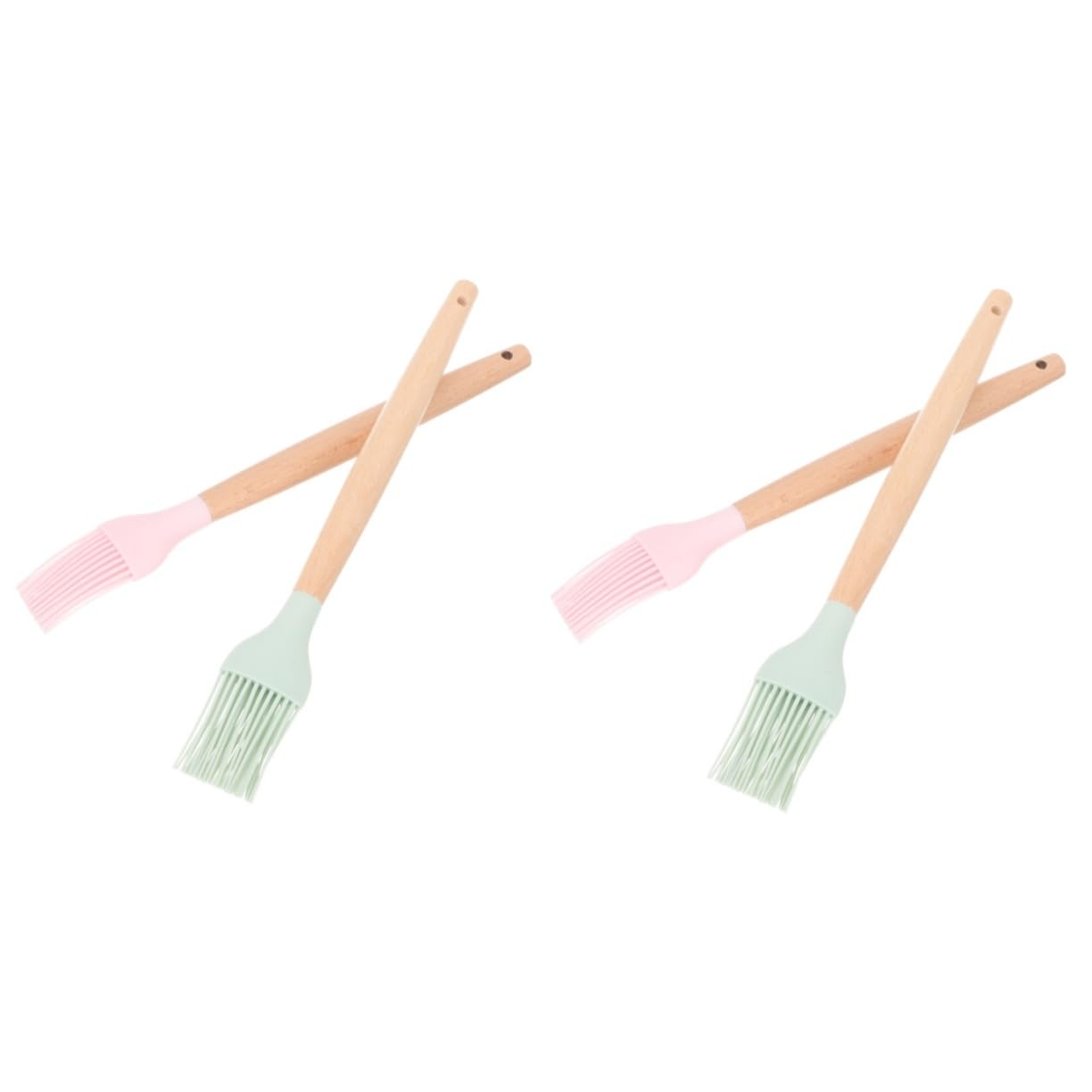 OUNONA 2sets Silicone Baking Brush Food Grade Safe Basting Brush for Barbecue Cooking Lightweight Tools for Home Baking 2pcs*2