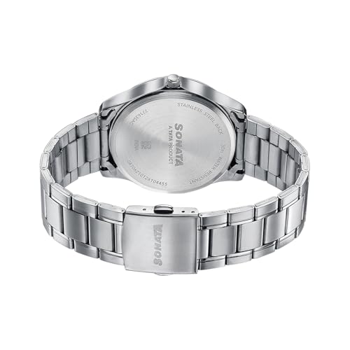 Image of Sonata Axis with Quartz Analog Silver Premium Multifunction Design Dial IPS Strap Watch for Men - 77163SM03