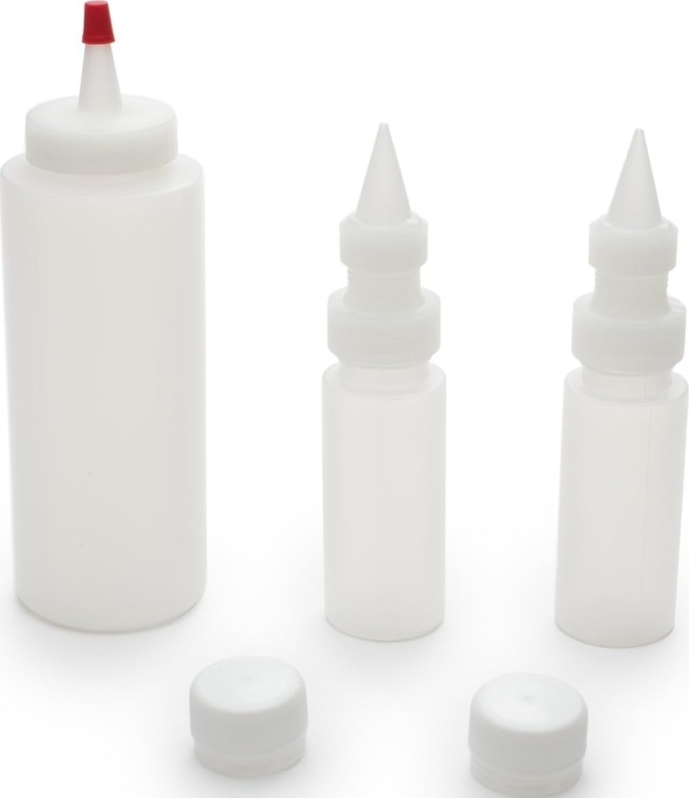 Icing Squeeze Bottles for Cookie and Cake Decorating, Condiments, Sauces, Arts and Crafts, Set of 3, Clear
